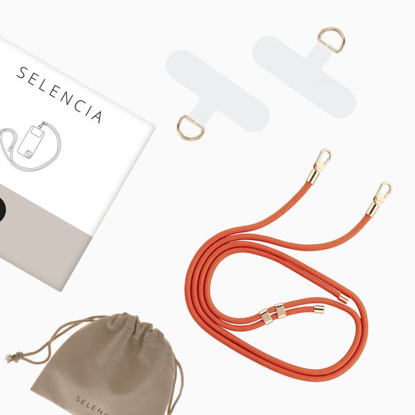 Selencia Universeel Telefoonkoord met 2 haken - verstelbaar - Burnt Sienna