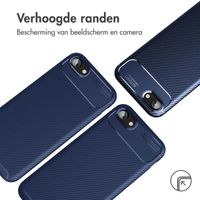 imoshion Carbon Softcase Backcover iPhone SE (2020 / 2022) 8 / 7 - Blauw