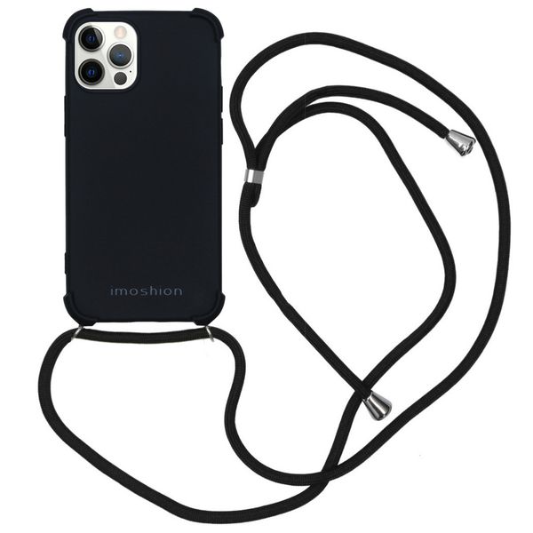 imoshion Color Backcover met koord iPhone 12 (Pro) - Zwart