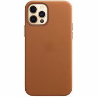 Apple Leather Backcover MagSafe Apple iPhone 12 (Pro) - Saddle Brown