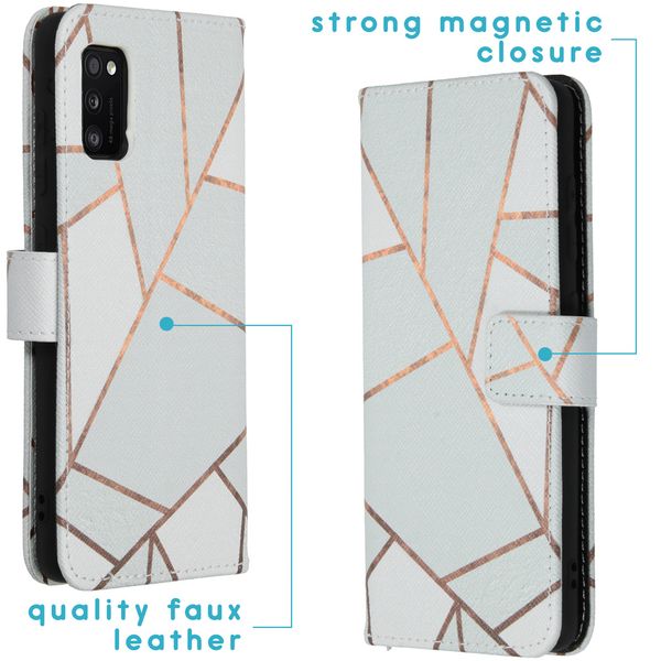 imoshion Design Softcase Bookcase Samsung Galaxy A41 - White Graphic