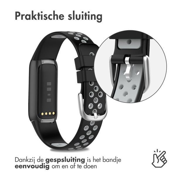 imoshion Siliconen sport bandje Fitbit Luxe - Zwart/Grijs