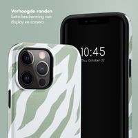 Selencia Vivid Tough Backcover iPhone 14 Pro Max - Colorful Zebra Sage Green