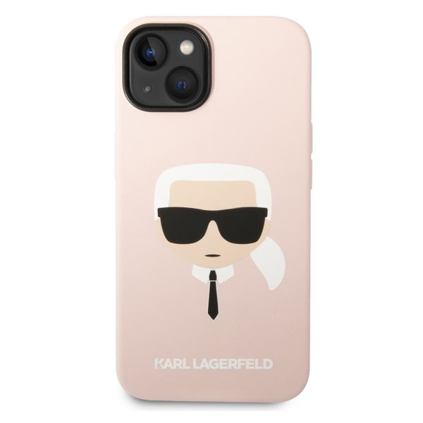 Karl Lagerfeld Karl's Head Liquid Silicone Backcover MagSafe iPhone 14 - Roze