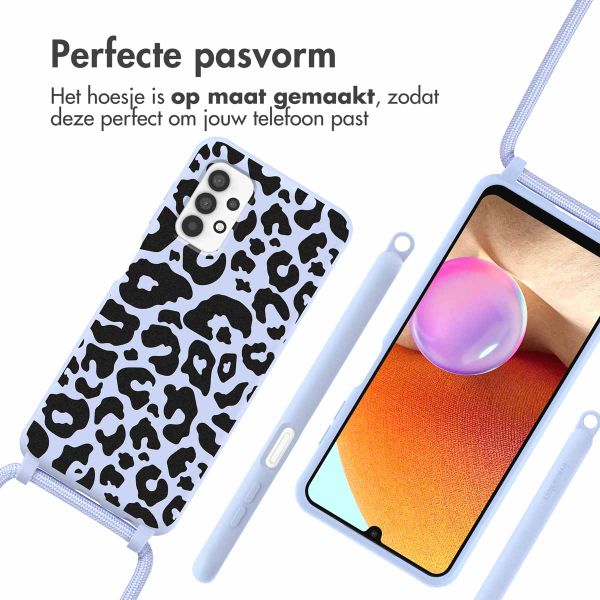 imoshion Siliconen design hoesje met koord Samsung Galaxy A32 (4G) - Animal Lila