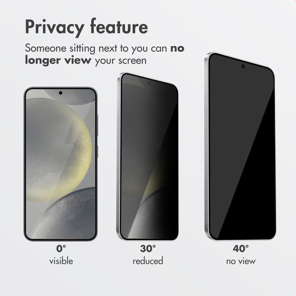 Accezz Privacy Tempered Glass Screen Protector + Applicator Samsung Galaxy S25 / S24
