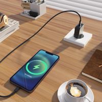 imoshion Powerbank 20.000 mAh + Accezz Ultra Slim GaN Oplader + Accezz USB-C naar USB-C kabel - 1 meter - Zwart