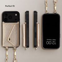 Selencia Sera Phone Case with Cord and Envelope Card Holder Apple iPhone 18 Pro / 17 Pro - Champagne
