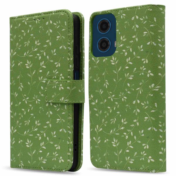 imoshion Design Bookcase Motorola Moto G34 - Green Flowers