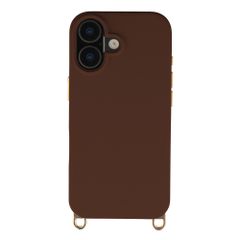 Selencia Rivièra MagSafe Backcover met afneembare haakjes Apple iPhone 16 - Choco Brown