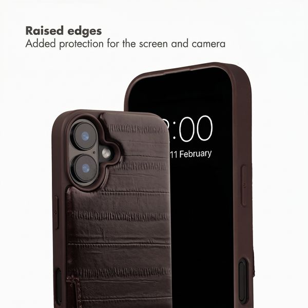 Selencia Nova Real Leather Back Cover with Card Holder Apple iPhone 17 - Dark Chocolate