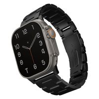 Uniq Osta Stalen band met zelf-verstelbare links Apple Watch Series 1 t/m 11 / SE / Ultra (44/45/46/49 mm) - Midnight Black