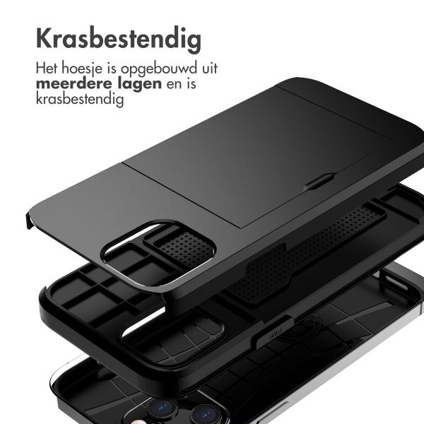 imoshion Backcover met pasjeshouder Apple iPhone 12 (Pro) - Zwart