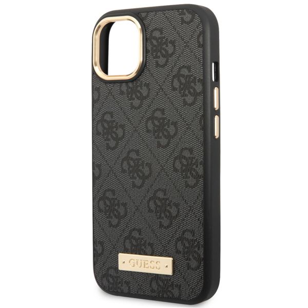 Guess 4G Logo Monogram Backcover MagSafe iPhone 14 - Zwart