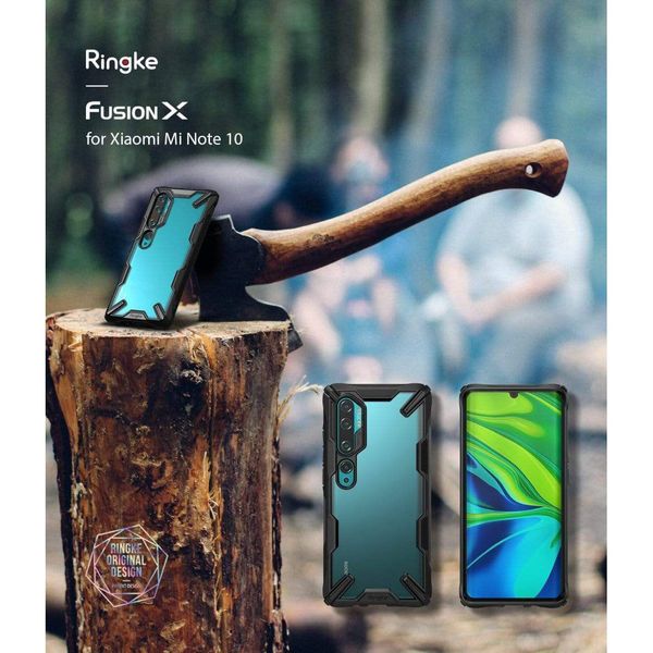 Ringke Fusion X Backcover Xiaomi Mi Note 10 (Pro) -  Zwart