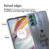 imoshion Design hoesje Motorola Moto G60 - Live Laugh Love - Zwart