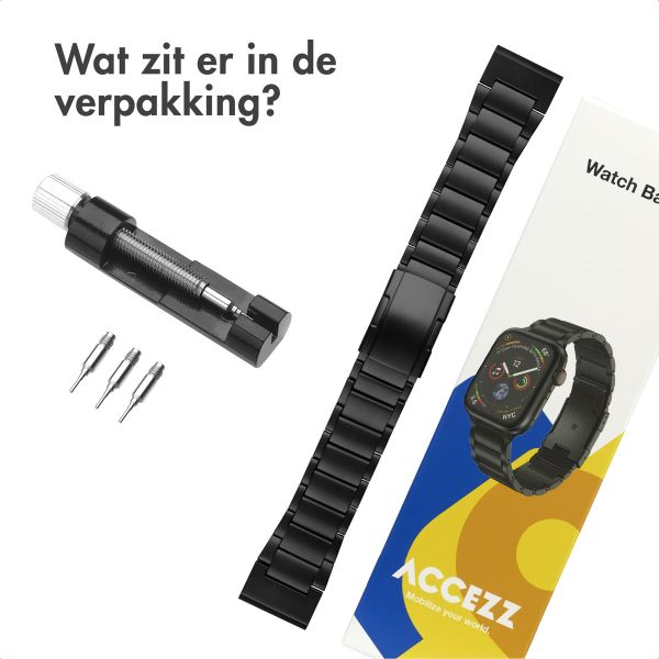 Accezz Mat Titanium bandje  - Garmin 26 mm aansluiting - Zwart