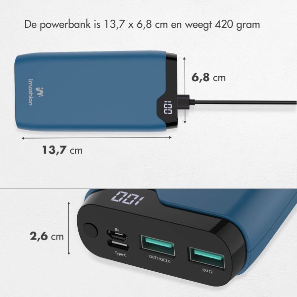 imoshion Powerbank 20.000 mAh - Quick Charge en Power Delivery - Blauw