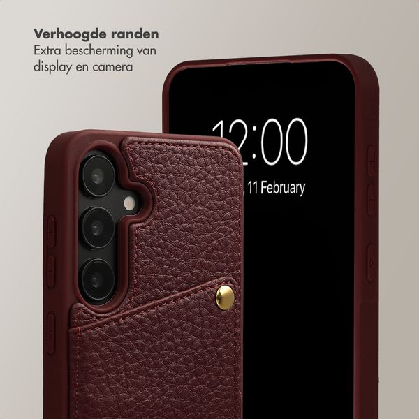 Selencia Nova Telefoonhoes met Koord en Pashouder Samsung Galaxy S25 / S24 - Bold Burgundy