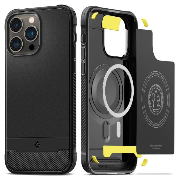 Spigen Rugged Armor Backcover MagSafe iPhone 14 Pro - Zwart