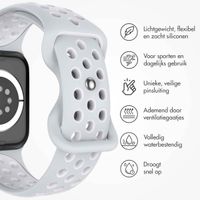 imoshion Sport⁺ bandje Apple Watch Series 1 t/m 9 / SE (38/40/41 mm) | Series 10 (42 mm) - Maat S/M - Pure Platinum & White