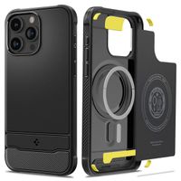 Spigen Rugged Armor Backcover MagSafe iPhone 15 Pro - Zwart