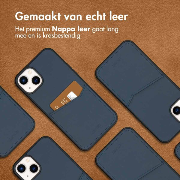Accezz Premium Leather Card Slot Backcover Apple iPhone 14 Plus - Donkerblauw
