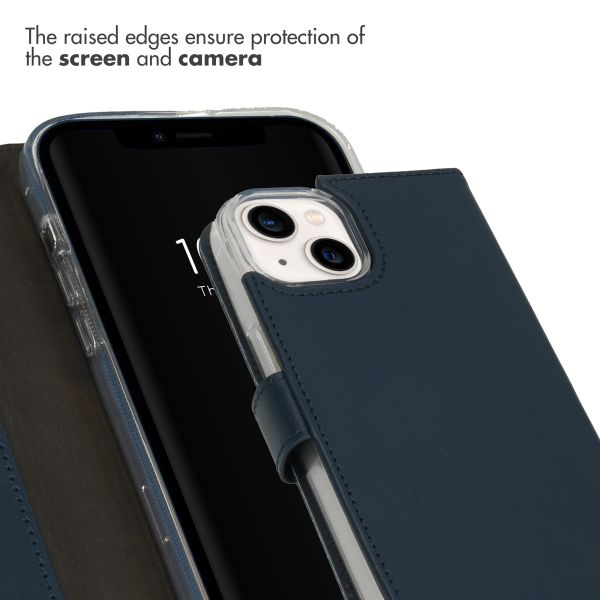 Selencia Genuine Leather Book Case Apple iPhone 14 - Blue