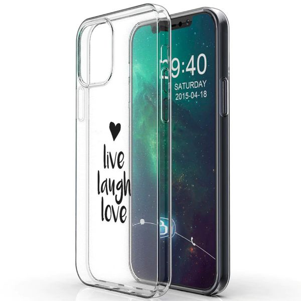 imoshion Design hoesje iPhone 12 Mini - Live Laugh Love - Zwart