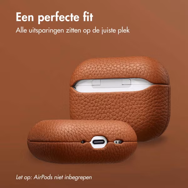 Accezz Echt Leren Case voor de Apple AirPods Pro 3 - Cognac