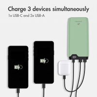imoshion Power bank 20,000 mAh - 22.5W Fast charger - USB-C / USB-A - Green