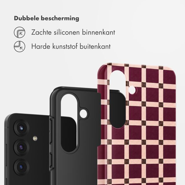 Selencia Vivid Backcover Samsung Galaxy S25 - Check This Burgundy