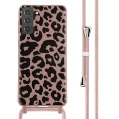 imoshion Siliconen design hoesje met koord Samsung Galaxy S21 Plus - Animal Pink