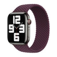 Apple Gevlochten solobandje Apple Watch | 44/45/46/49 mm - Maat 4 - Dark Cherry
