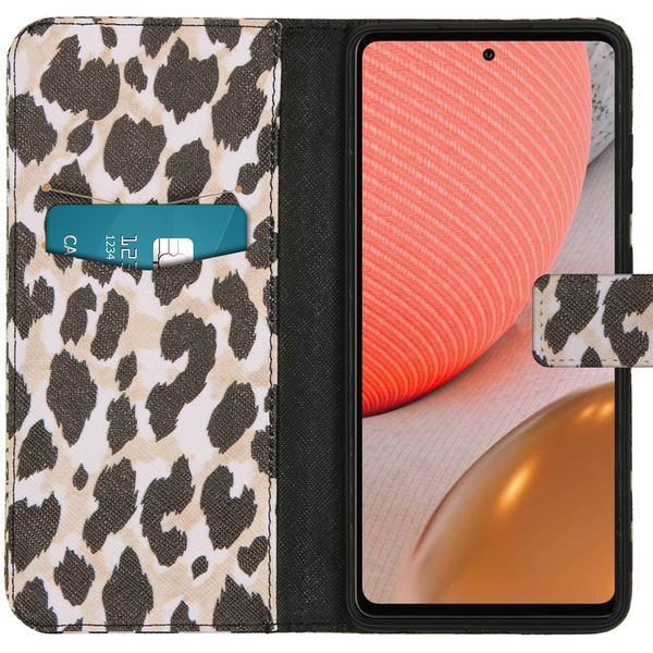 imoshion Design Softcase Bookcase Galaxy A72 - Golden Leopard