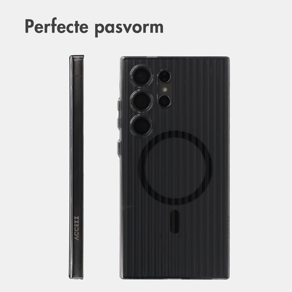 Accezz Lite Backcover met MagSafe | Fluted | Samsung Galaxy S24 Ultra - Zwart