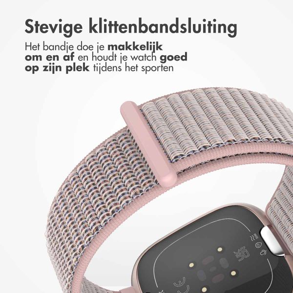 imoshion Nylon bandje Fitbit Versa 4/ 3 / Sense (2) - Roze