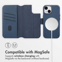 Accezz 2-in-1 Leather Bookcase with MagSafe Apple iPhone 15 - Nightfall Blue