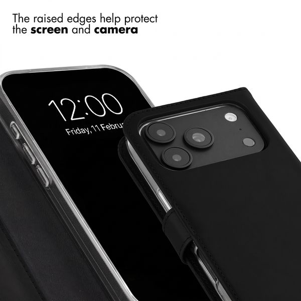 Selencia Genuine Leather Book Case Apple iPhone 18 Pro / 17 Pro - Black