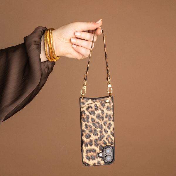 Selencia Nova Telefoonhoes met Koord en Pashouder Samsung Galaxy A57 (5G) - Leopard