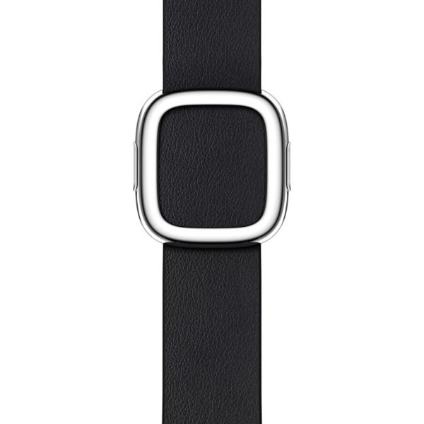 Apple Leather Band Modern Buckle Apple Watch Series 1 t/m 9 / SE (38/40/41 mm) | Series 10 / 11 (42 mm) - Maat S - Midnight