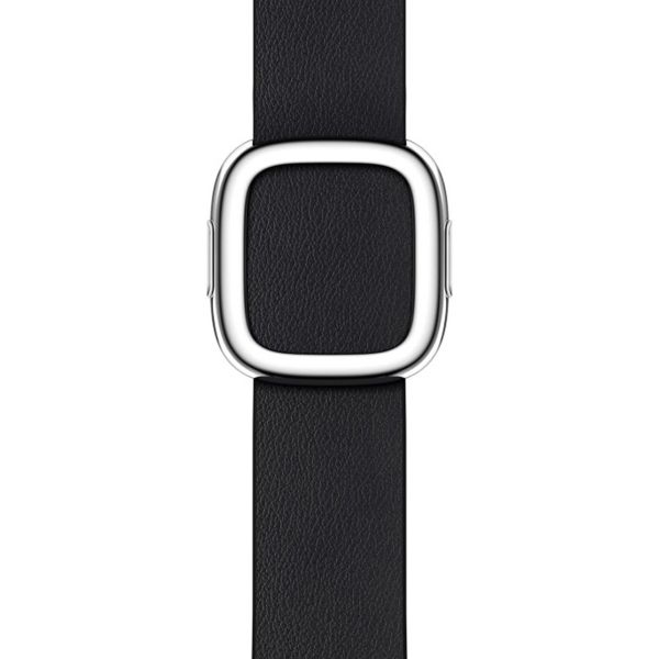 Apple Leather Band Modern Buckle Apple Watch Series 1 t/m 9 / SE (38/40/41 mm) | Series 10 (42 mm) - Maat S - Midnight