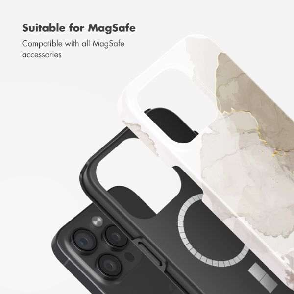 Selencia Vivid Back Cover with MagSafe Apple iPhone 15 Pro - Marble Light Brown