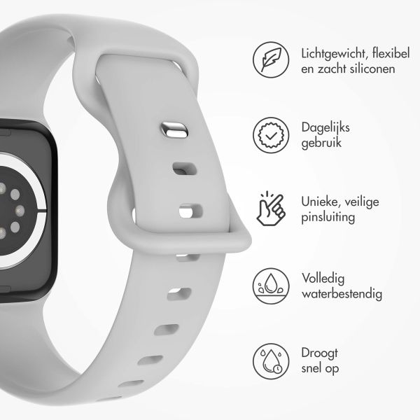imoshion Siliconen⁺ bandje Apple Watch Series 1 t/m 11 / SE / Ultra (44/45/46/49 mm) - Maat M/L - Fog