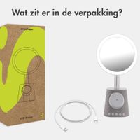 imoshion Make-up Spiegel met Bluetooth Speaker en Draadloze Oplader - Zilver