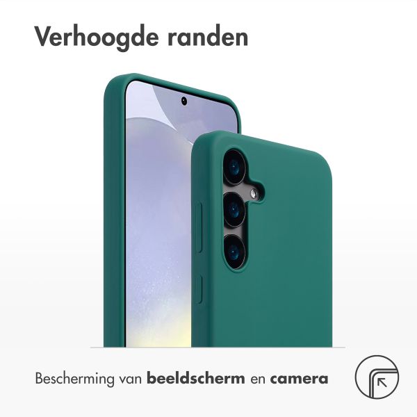 Accezz Liquid Silicone Backcover Samsung Galaxy S24 - Donkergroen