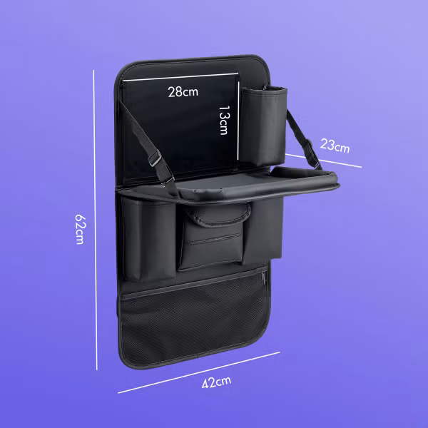 imoshion Luxe Autostoel Organizer - Tablethouder Auto - 7 Opbergvakken - Zwart