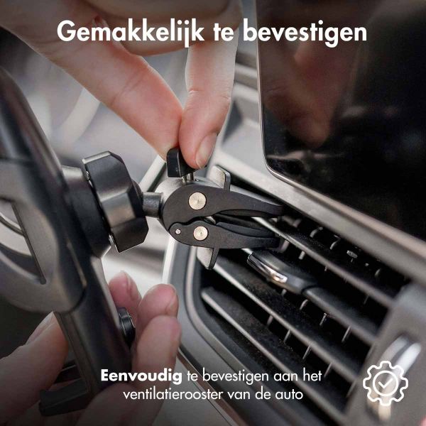 Autopakket | Mini Autolader USB-C / USB-A + CarPlay Dongle + Telefoonhouder Auto - Ventilatierooster - Zwart