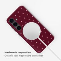 Selencia Vivid Backcover met MagSafe Samsung Galaxy S24 - Happy Dots Burgundy