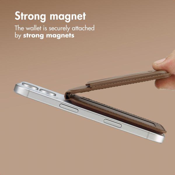Accezz Leather Wallet with Stand - Compatible with MagSafe and Qi2 - Coffee Brown